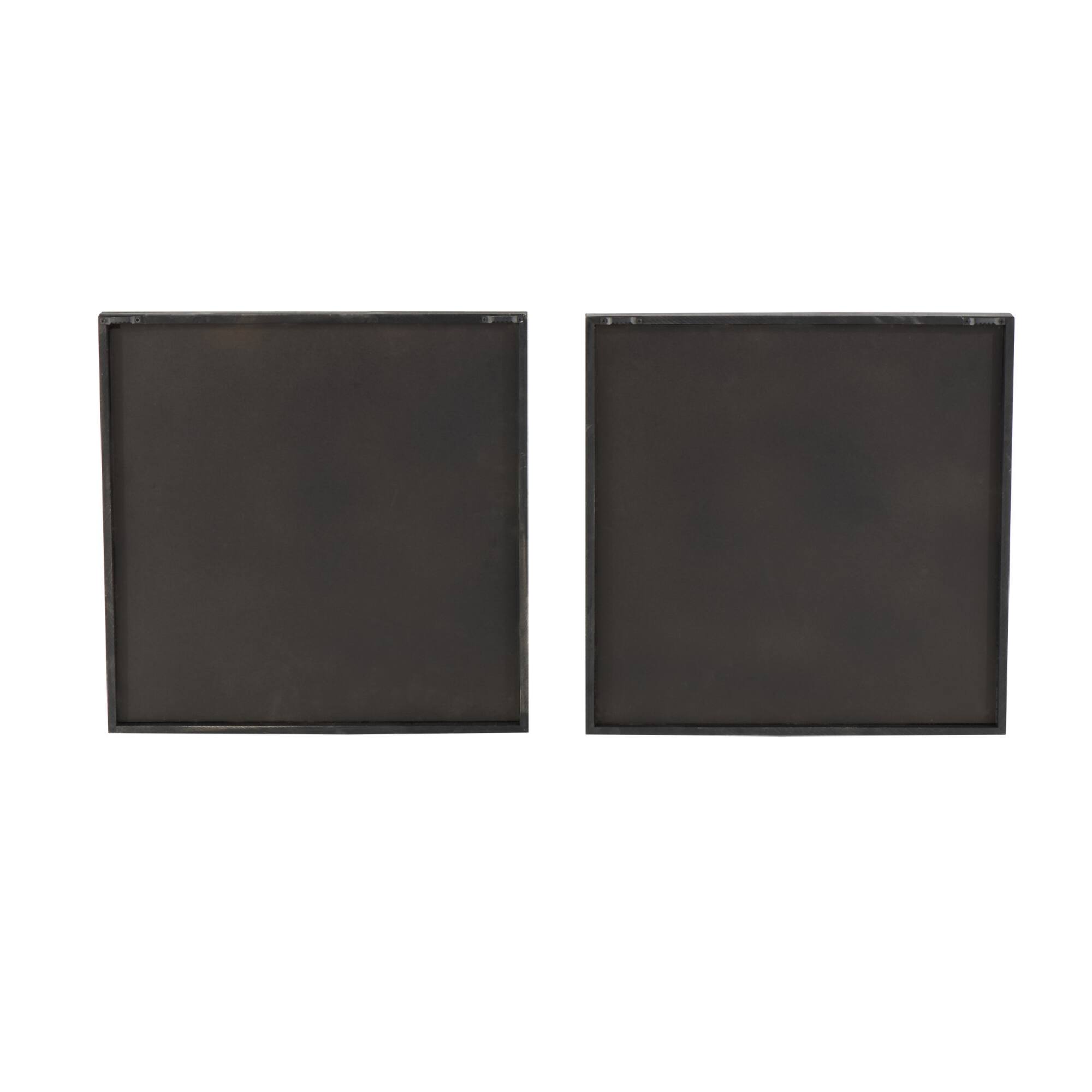 16" x 16" White Wood Geometric Handmade Overlapping Arches Home Wall Décor Set with Black Frame